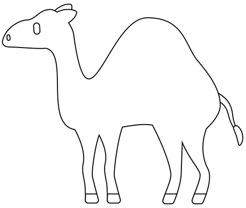 Dromedary Camel Emoji Coloring Page